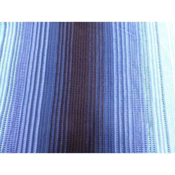 Chicos Ombre Stripe V-Neck Pullover Top Size 2 Midnight Blue Cold-Shoulder Style - Picture 12 of 12